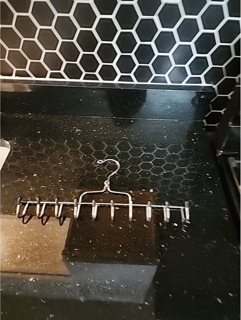 Blue Vinyl Covered Metal FUNCTIONAL ACCESSORY HANGER ORGANIZER 10 Hooks
